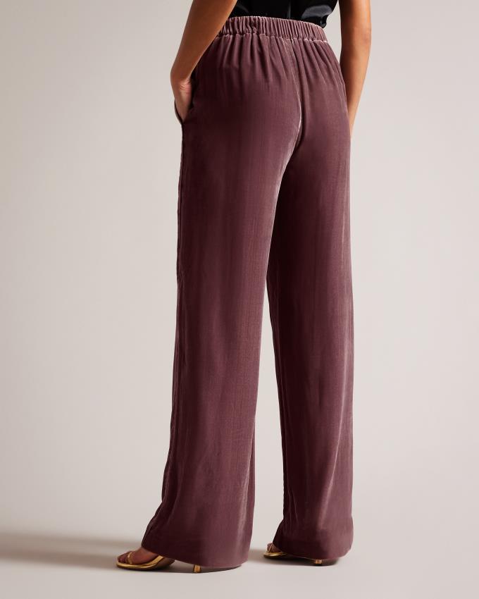 Pantalon Ted Baker Velvet Wide Leg Grise Marron Femme | IEG-10640532